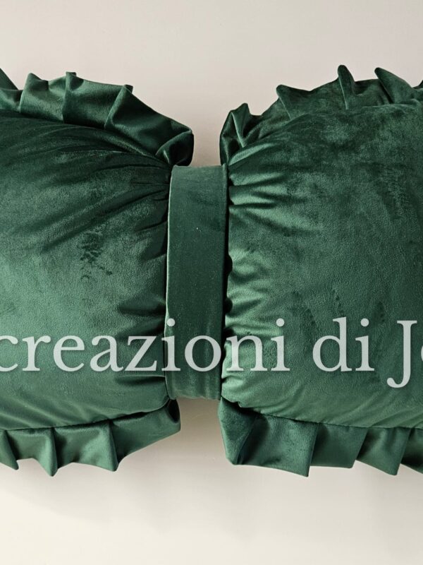 Cuscino Arredo Fiocco Velluto Verde